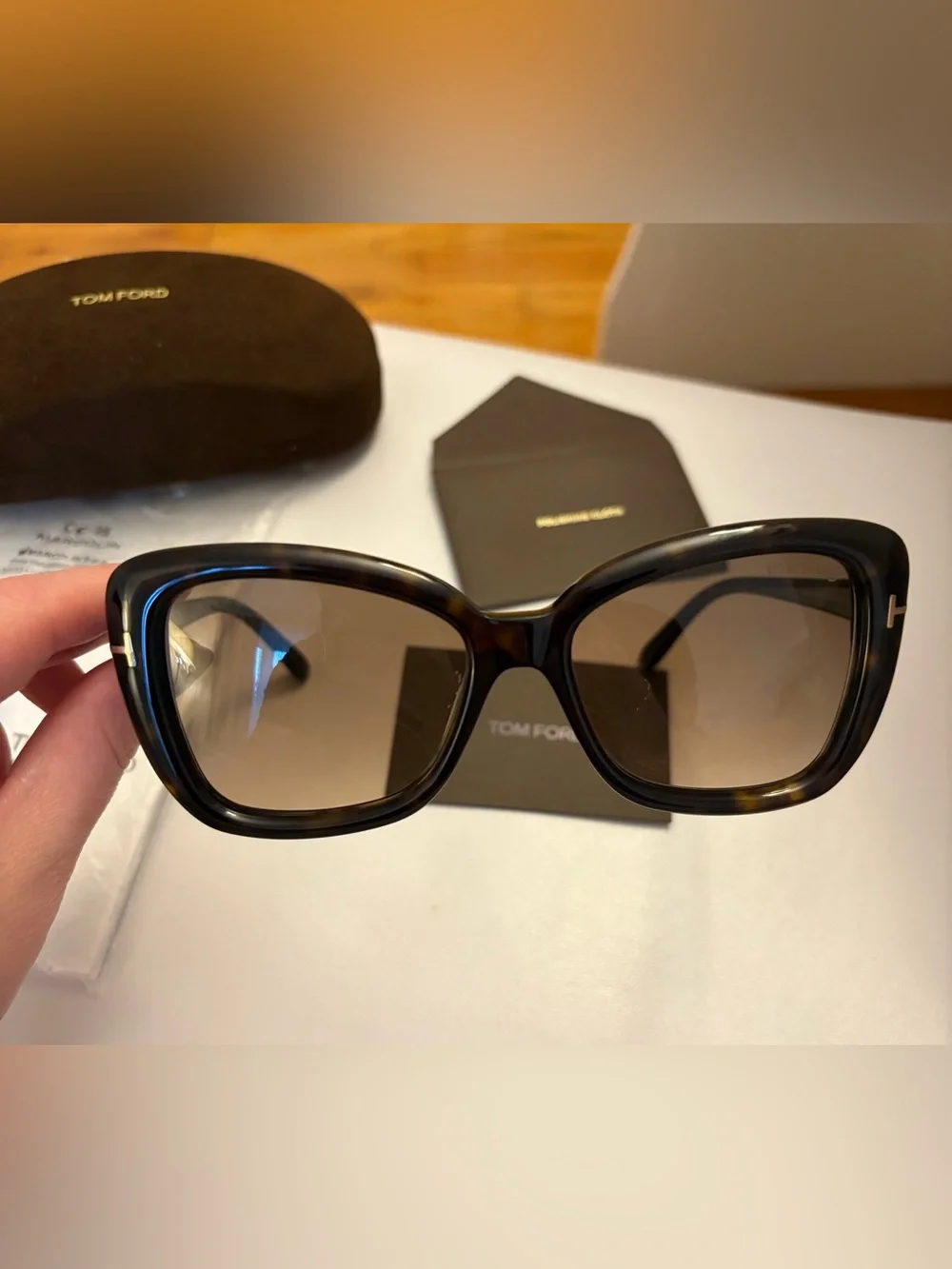 Tom Ford FT1008 52F Maeve Butterfly Sunglasses - Dark Havana/Brown